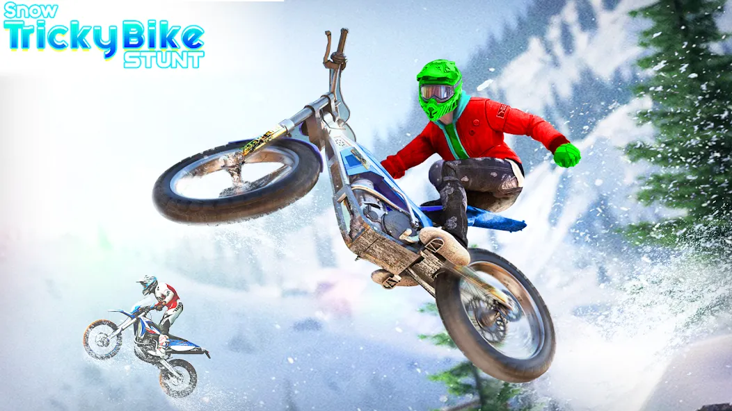 Snow Tricky Bike Stunt Race 3D  [МОД Menu] Screenshot 1