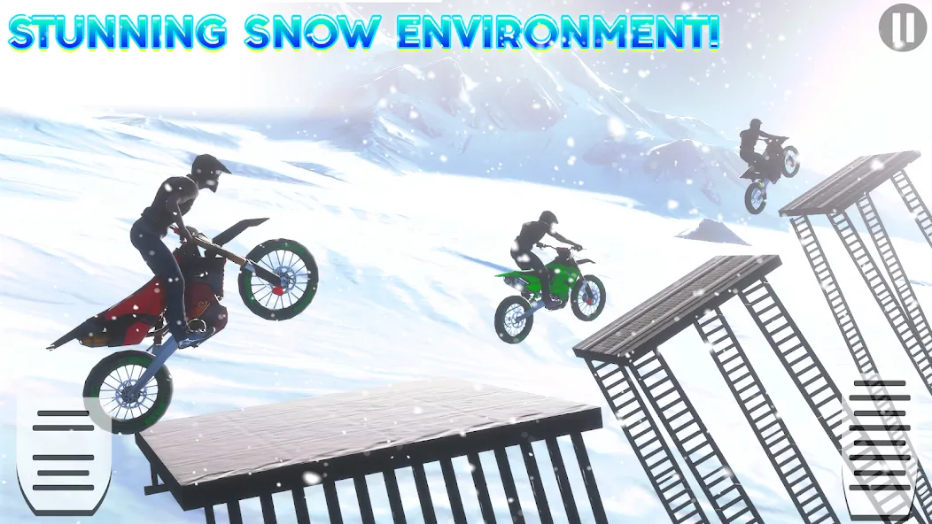 Snow Tricky Bike Stunt Race 3D  [МОД Menu] Screenshot 2