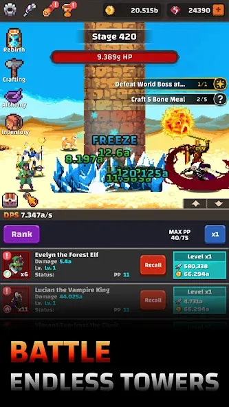 Tower Quest: Pixel Idle RPG (тауэр квест)  [МОД Меню] Screenshot 1