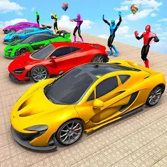 Скачать взломанную Mega Ramp Car Games Car Stunts  [МОД Все открыто] - стабильная версия apk на Андроид