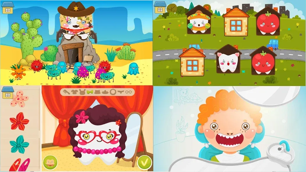 Funny Teeth kids dentist care!  [МОД Бесконечные монеты] Screenshot 4