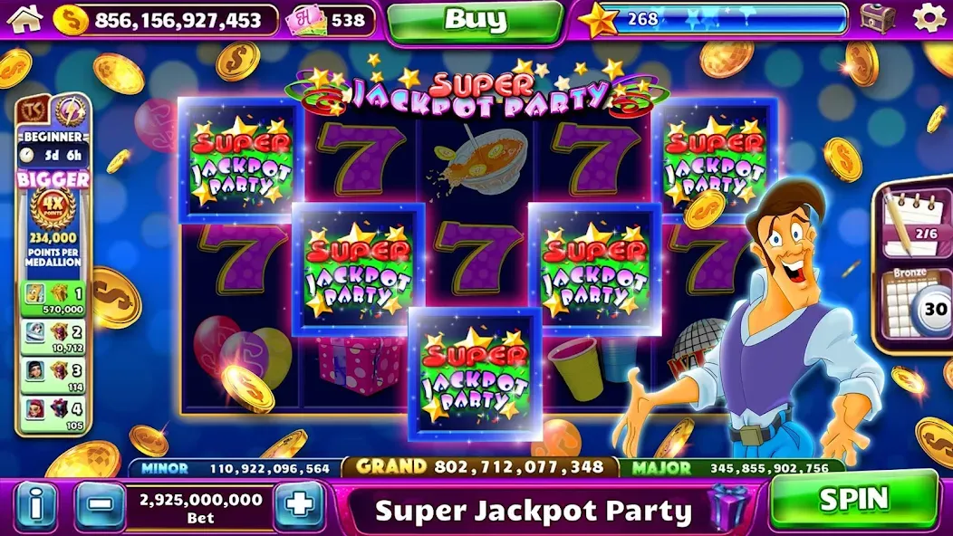 Jackpot Party Casino Slots (Джекпот Пати)  [МОД Menu] Screenshot 4