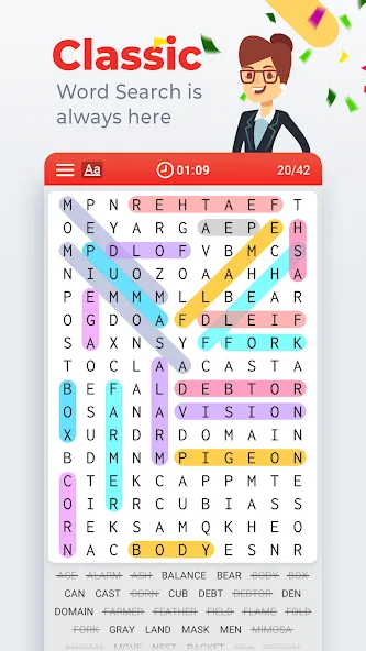 Word Search Colorful  [МОД Menu] Screenshot 1