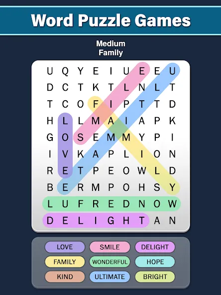 Word Search: Word Find (Ворд Срч)  [МОД Бесконечные монеты] Screenshot 5