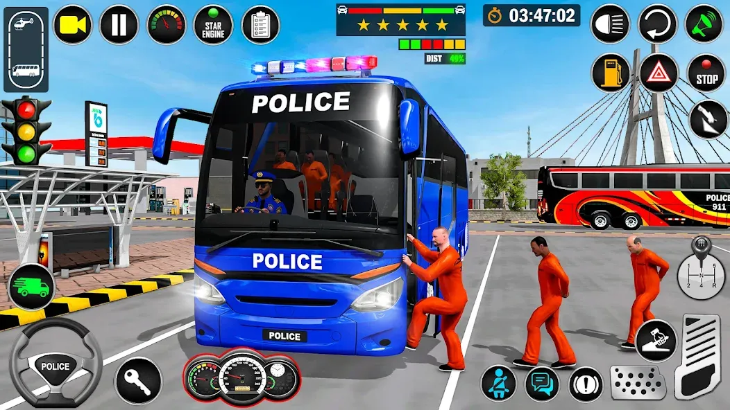 City Bus Simulator Bus Game 3D (Полицейский автобус симулятор)  [МОД Меню] Screenshot 3