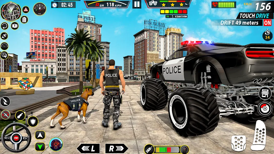 Police Monster Truck Car Games  [МОД Бесконечные деньги] Screenshot 1