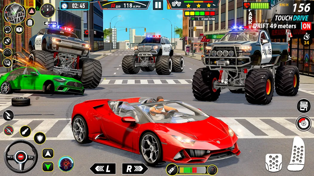 Police Monster Truck Car Games  [МОД Бесконечные деньги] Screenshot 3