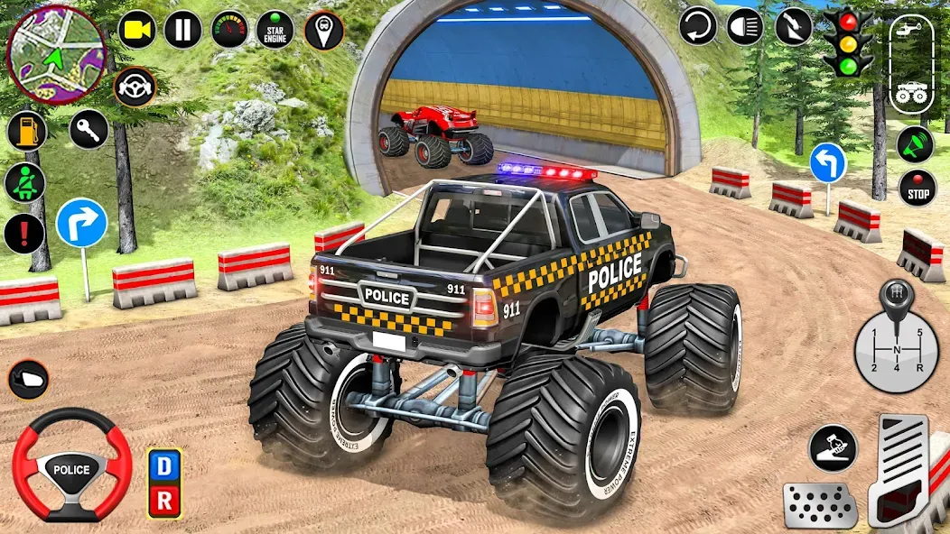 Police Monster Truck Car Games  [МОД Бесконечные деньги] Screenshot 4