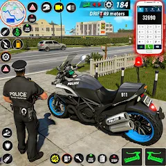 Скачать взломанную Police Moto Bike Chase Crime (Полицейская мотоциклетная погоня за преступником)  [МОД Много монет] - полная версия apk на Андроид