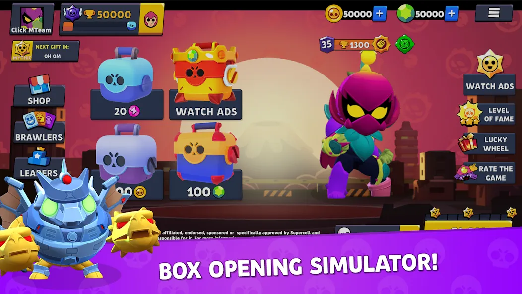 Brawl Box Stars Simulator  [МОД Unlimited Money] Screenshot 1