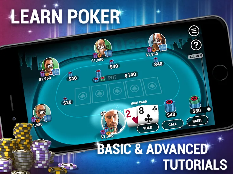 Learn How To Play Texas Poker  [МОД Unlocked] Screenshot 5