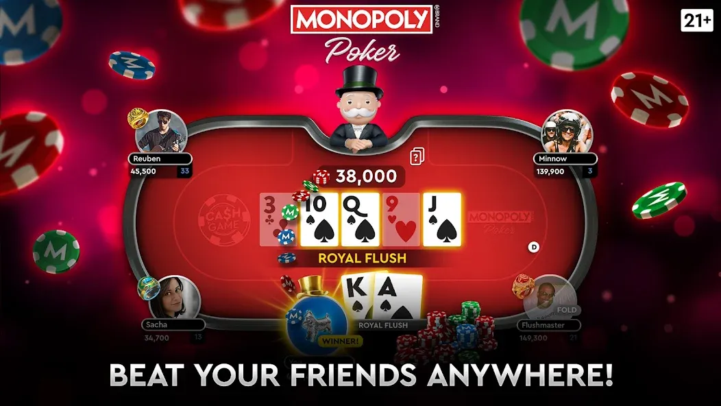 MONOPOLY Poker - Texas Holdem (МОНОПОЛИЯ Покер)  [МОД Unlocked] Screenshot 3