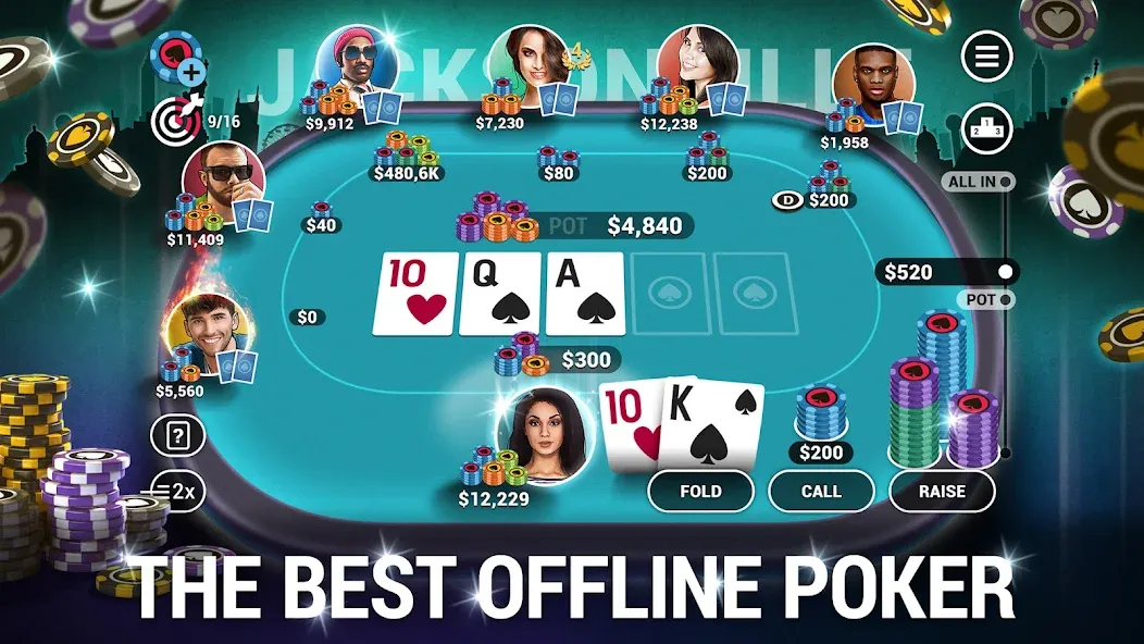 Poker World, Offline TX Holdem (Покер Ворлд)  [МОД Меню] Screenshot 1