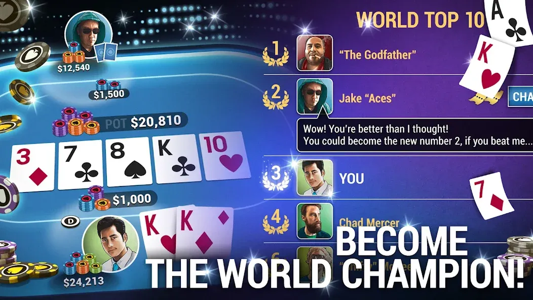 Poker World, Offline TX Holdem (Покер Ворлд)  [МОД Меню] Screenshot 3