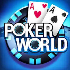 Взломанная Poker World, Offline TX Holdem (Покер Ворлд)  [МОД Меню] - полная версия apk на Андроид