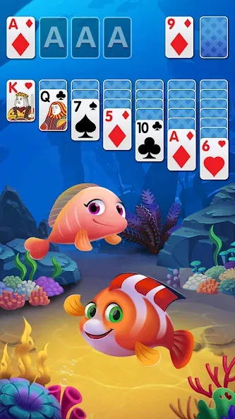 Solitaire Fish Klondike Card (Солитер Карточная игра Клондайк Фиш)  [МОД Много денег] Screenshot 1