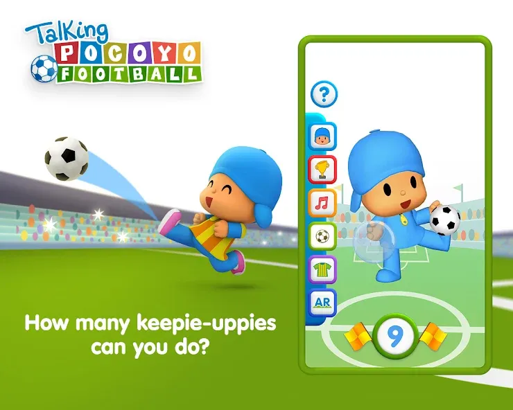 Talking Pocoyo Football  [МОД Бесконечные деньги] Screenshot 1