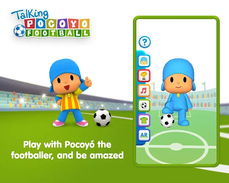 Talking Pocoyo Football  [МОД Бесконечные деньги] Screenshot 2