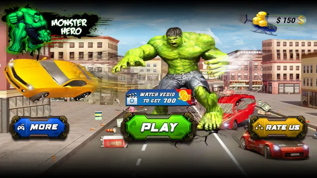 Monster Superhero: Green Fight  [МОД Бесконечные деньги] Screenshot 1