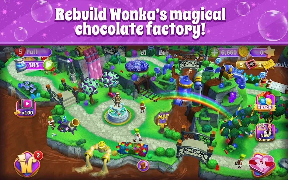 Wonka's World of Candy Match 3  [МОД Все открыто] Screenshot 1