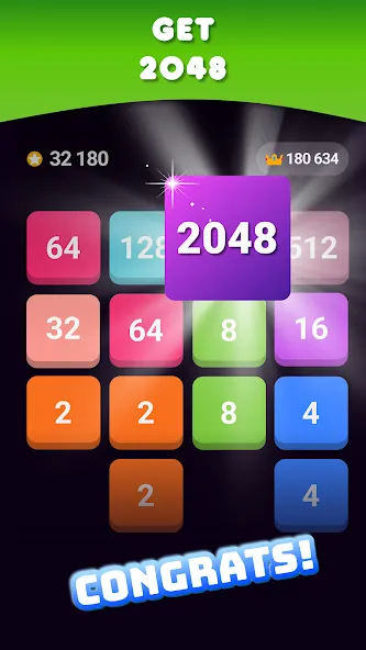 2048: Puzzle Game! Merge Block (Две тысячи сорок восемь)  [МОД Бесконечные монеты] Screenshot 2