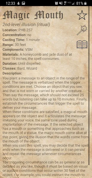 D&D Spellbook 5e  [МОД Menu] Screenshot 5