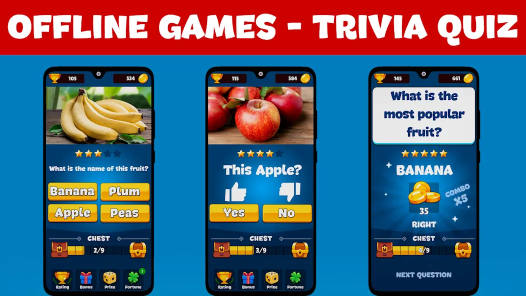 Trivia Quiz: Fun Offline Games  [МОД Все открыто] Screenshot 1