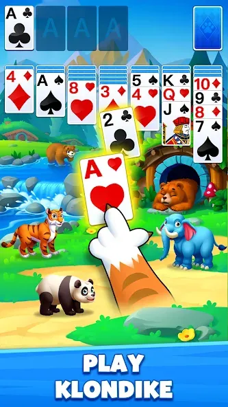 Solitaire Zoo  [МОД Много монет] Screenshot 1