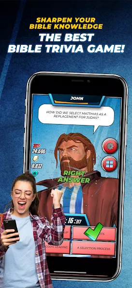 Bible Trivia Game: Heroes (Библейская игра викторина)  [МОД Menu] Screenshot 1