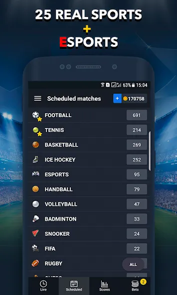 Sports Betting Game - BETUP  [МОД Много денег] Screenshot 3