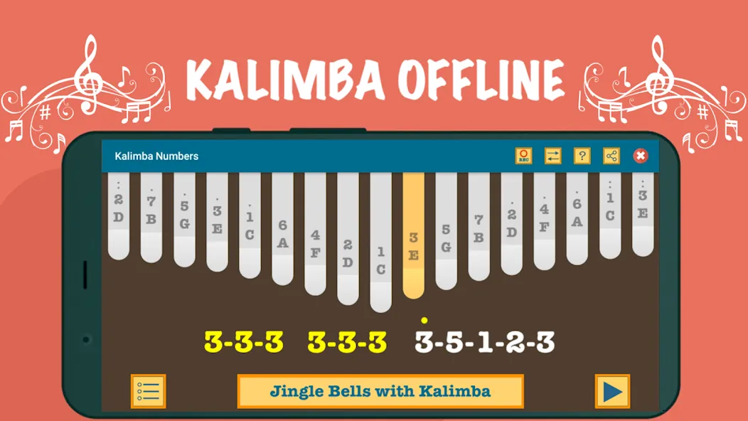 Kalimba App With Songs Numbers (Калимба приложение с песнями и цифрами)  [МОД Unlimited Money] Screenshot 2