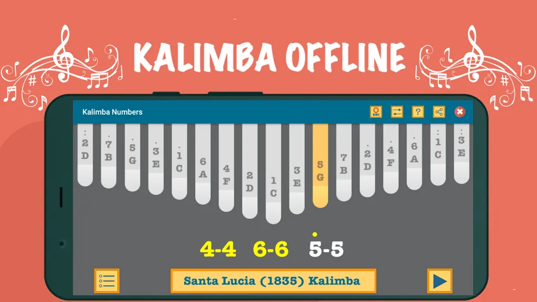 Kalimba App With Songs Numbers (Калимба приложение с песнями и цифрами)  [МОД Unlimited Money] Screenshot 4