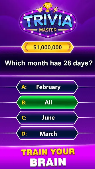 Trivia Master - Word Quiz Game (ТРИВИЯ Мастер)  [МОД Unlimited Money] Screenshot 1